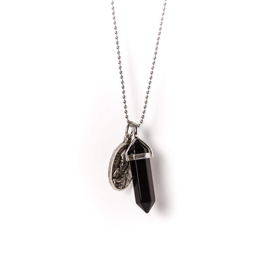 crystal-jewellery-for-gifts PENDANT NECKLACE SILVER | BLACK ONYX